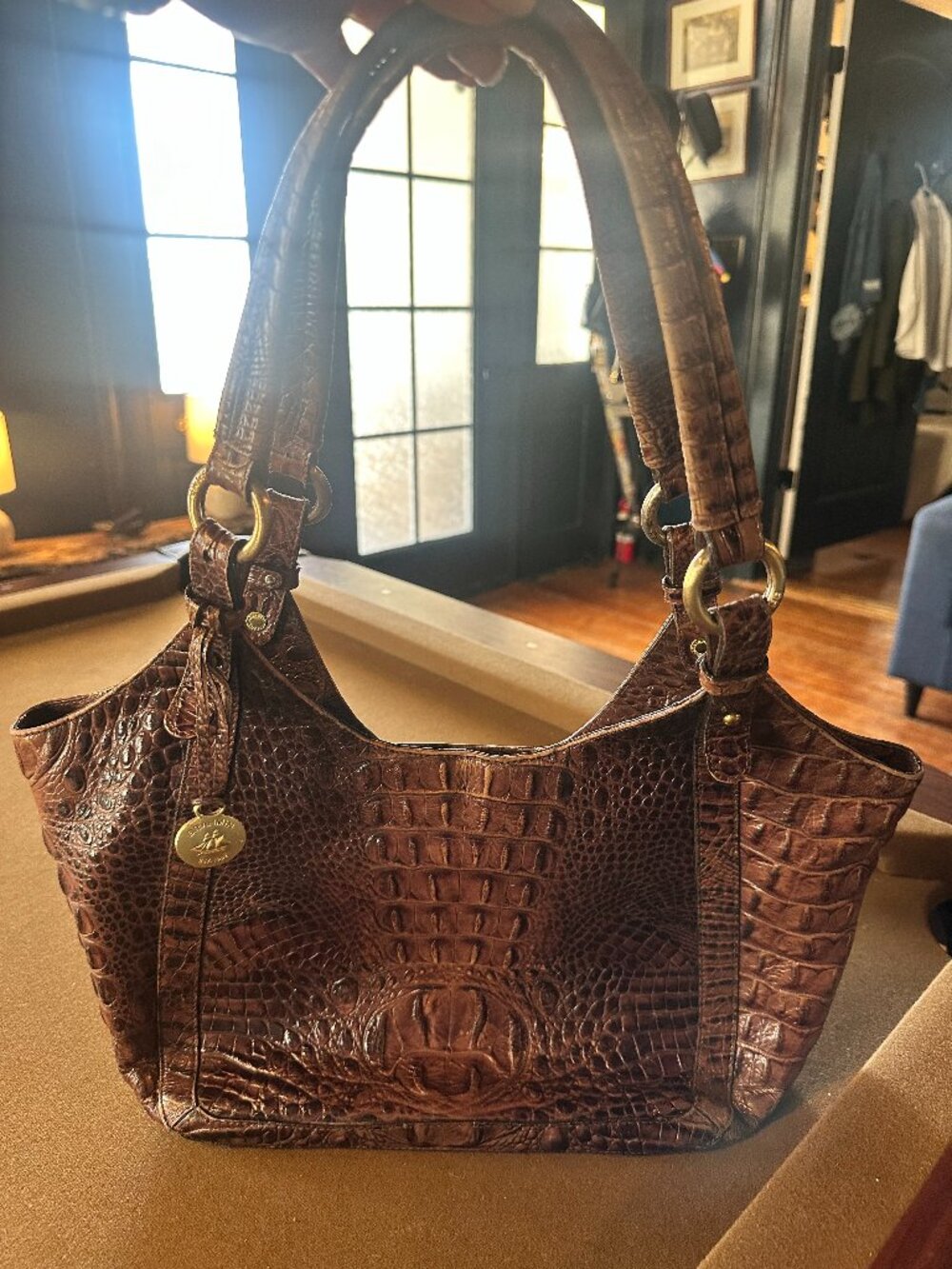 Brahmin Pecan Melbourne Leather Anywhere Shoulder Bag